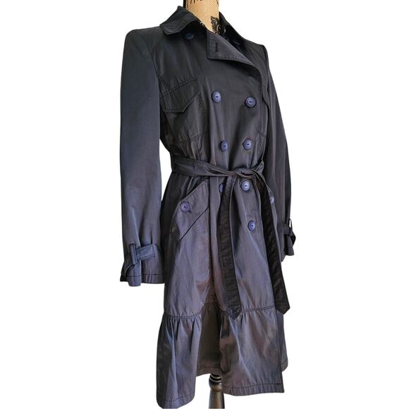 Max Mara Ruffle Hem Trench Coat. Weekend Edition, Womens Sz 8, Excellent cond - Picture 11 of 13